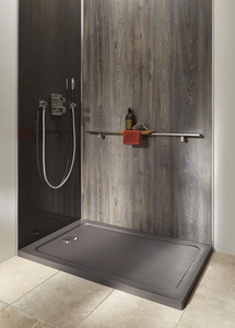 Wiselink baki Pancuran permukaan padat, disesuaikan hitam 60 "x 30" batu buatan untuk ruang mandi - Product Image 5