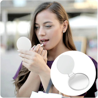 Miroir de poche en métal double face personnalisé avec logo souvenir, rond, doré, miroir compact de maquillage avec sac en velours