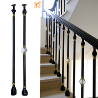 Balustre rond populaire en aluminium-magnésium blanc et noir, monté au sol, pour garde-corps d'escalier et de balcon intérieur
