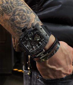 Real Carbon Fiber Barrel Shaped <b>Watch</b> ,Carbon Fiber <b>Watch</b> <b>Case</b> with Flying Tourbillon Mechanical Movement <b>Watch</b> - Product Image 6
