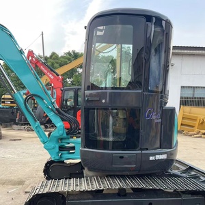Mini-excavatrice Kobelco sk50, bras bleu turquoise, cabine noire, équipement de construction d'occasion - Product Image 2