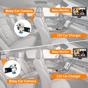 Caméra double AHD vision nocturne 7 pouces pour voiture, moniteur bébé, caméra de voiture pour siège arrière avec dessin animé - Product Image 6