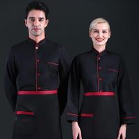 Chemise de cuisine respirante, veste de chef à fermeture à pression, chemises à manches longues pour uniforme de travail, tenue de restaurant