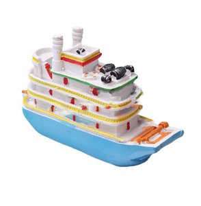 Accessoires d'aquarium de série d'océan de style méditerranéen Table de sable psychologique Navire de croisière en résine pour le transport de Noël - Product Image 2