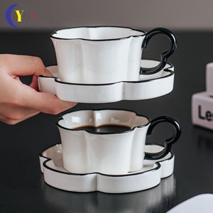Juego de Taza y Platillo de Cerámica de Alta Gama para Café y Té, Vajilla Elegante para la Cena - Product Image 4