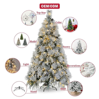 Nuevos Suministros de Decoración Navideña Árbol Blanco con Luz LED de PE y PVC Mezclado Nieve Artificial Automática Árbol de Navidad