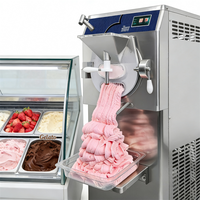 Mvckyi 160L/H Commerciële IJsmachine, instelbare overproductie, vrijstaand, grote capaciteit, laag geluidsniveau, gelato batchvriezer