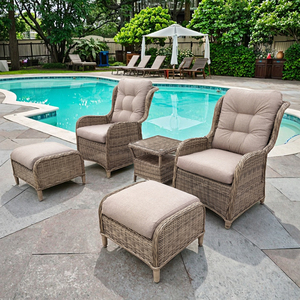 Set di mobili moderni per esterni in plastica impermeabile in Rattan di bambù in acciaio/alluminio con telaio in <span class=keywords><strong>giardino</strong></span> parco magazzino Hotel camera <span class=keywords><strong>da</strong></span> letto - Product Image 2