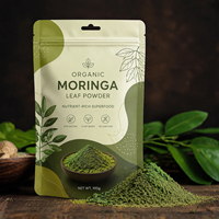 Bolsa con Fondo Plano Resistente al Calor, con Cierre Hermético, para Té Verde Matcha en Polvo, Laminada con BOPP/Aluminio, para Alimentos, Venta al Por Mayor