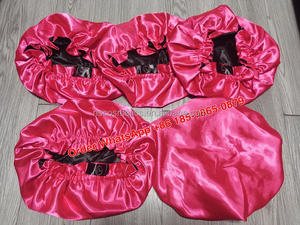 Bonnet réversible en Satin pour femmes, accessoire de coiffure, avec logo, Double couche réglable, cordon de serrage, soie, lot de 18 pièces - Product Image 4