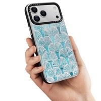 Coque de téléphone en verre A9 avec paillettes, bordure contrastée argent et noir, motif floral, protection 360° pour 17P