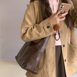 Merlad Large Capacity Vintage Shoulder Tote <b>Bag</b> Brown Zipper Closure Autumn Winter 2025 Everyday Use - Product Image 3
