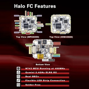 HDZero Halo 20x20 Flight Stack FC ESC AM32 BL32 para Dron de Carreras FPV Whoop Digital VTX PNP - Product Image 6