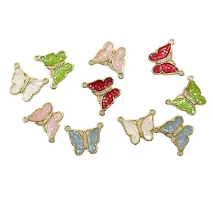 Bulk DIY Necklace Butterfly Charms for Jewelry Making Pink White Blue Red Green