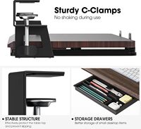 Support coulissant pour clavier et souris à fixation sous le bureau, type C, pour tiroir d'ordinateur de bureau, idéal pour la saisie