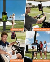 Support de téléphone portable pour voiturette de golf, réglable en angle, rotation à 360°, fixation magnétique puissante en plastique flexible pour 17 Pro Max, installation facile