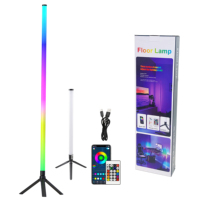 Lampe d'ambiance LED RGB avec télécommande pour bar, fête, salon et adaptateur musical – Lampe sur pied RGB