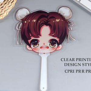 Custom Plastic Transparent <b>Mini</b> Fans and Cute Hand Fan with Hand Holder Transparent Hand Fan - Product Image 2
