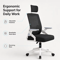 Chaises de bureau Chine : Chaise ergonomique à dossier haut entièrement en maille avec appui-tête réglable – Spécifications
