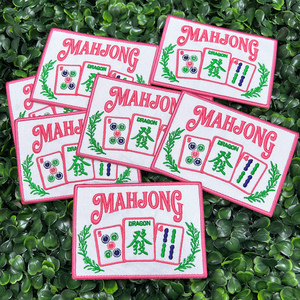 Parche Bordado de Mahjong para Regalo de Jugador, Estilo Rosa, <span class=keywords><strong>Aplique</strong></span> de Noche de Mahjong, Insignia de Ficha de Dragón para Sombreros, Bolsos y Accesorios de Mujer - Product Image 6