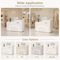 Comptoir de réception LED minimaliste en gros d'usine, taille personnalisée, pour spa, clinique, magasin de détail, ou caisse.