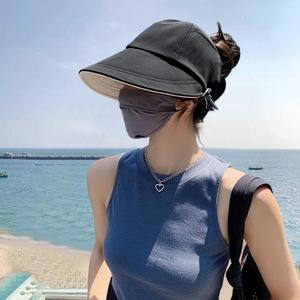 หมวกเบสบอลสไตล์จ้าวหลูซีสำหรับผู้หญิง ฤดูใบไม้ผลิ ฤดูร้อน สไตล์เกาหลี สำหรับกิจกรรมกลางแจ้ง เดินป่า กันแดด พร้อมฟังก์ชั่นหน้ากาก พับเก็บได้ ระบายอากาศได้ดี - Product Image 1