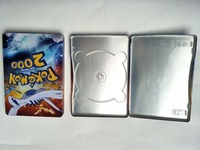 Boîte en étain et livre en acier personnalisés, imprimés et gaufrés, avec support de disque PP transparent pour CD/DVD/Blu-ray