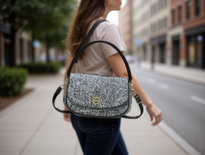 Borsa Sottospalla Semicircolare da Donna in Microfibra, Pelle Sintetica, Fodera in Poliestere, Stile Minimalista Normcore, Per Tutte le Stagioni - Product Image 2