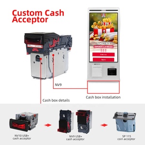 Wholesale Price 1920*1080 23.8'' Capacitive 10 Point Touch Screen <b>With</b> Cash Box Self Service Kiosk for Bank - Product Image 5