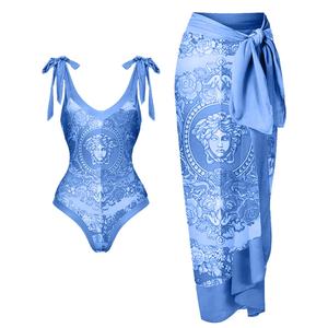 Traje de Baño de Dos Piezas para Mujer, Bikini de Cintura Alta con Falda, Diseño Sexy, Personalizado por el Fabricante, de Alta Calidad - Product Image 3