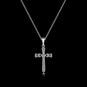 American Cross 14K Vàng Trang Sức Bán Buôn Chuỗi Niềm Tin Zirconia Vàng Mạ Vàng Chuỗi Vòng Cổ Phụ Nữ, Chuỗi Vàng Trang Sức