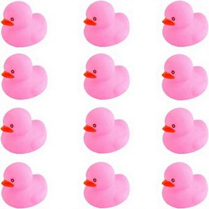 Custom Logo <b>Pink</b> Rubber Ducks Sand Playing Tool for Infants Toddlers Baby Shower Carnival Decorations Small 2 Inch - Product Image 1