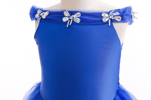 DarkBlue farfalle Deluxe ragazze abito da principessa Costume di Halloween festa di compleanno <span class=keywords><strong>abbigliamento</strong></span> Elsa bianco neve ragazze abiti fantasia - Product Image 4
