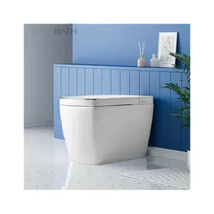 Ortonbath Toilet Modern Bidet Kombo dengan kaki Bidet penginderaan Auto Flush Remote Control air hangat persegi panjang Toilet pintar