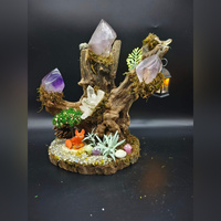 Árbol Bonsái de Cristal Natural, Miniatura de Paisaje con Piedras Preciosas, Árbol del Dinero Feng Shui, Decoración Hecha a Mano para el Hogar, Oficina, Escritorio, Halloween