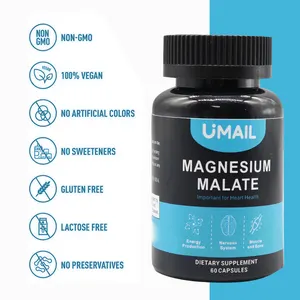 Kapsul bubuk sitrat Magnesium panas OEM, kapsul suplemen non-gmo 500 mg dan murni