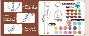 Expédition rapide : Barres de porte-clés à perler en métal vierges en gros pour artisanat, cadeaux DIY, kit de fabrication de bijoux avec perles en silicone, prêt à expédier (RTS) - Product Image 6