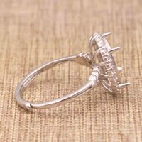 Semi Mount 10*12/10*13/11*14mm Sterling Silber Ring rahmen Leere leere Klauen Einstellung S925 Basis ohne Mittelstein DIY für Inlay