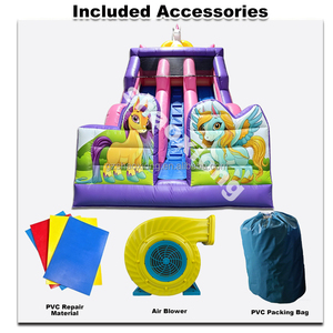 Structure gonflable commerciale licorne avec toboggan double piste et souffleur pour fête d'<span class=keywords><strong>anniversaire</strong></span> - Product Image 5