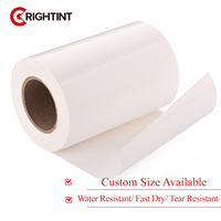 Rouleau géant de papier autocollant en polyester Memjet 100 microns avec adhésif acrylique permanent pour les usines d'impression d'étiquettes
