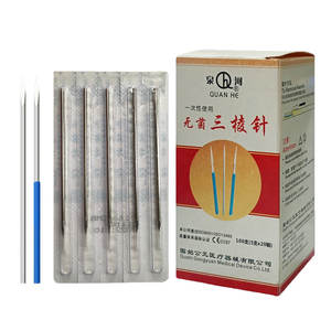 Aiguille à trois bords indolore petite taille papier de dialyse emballage 100 pièces aiguille prismatique de saignée - Product Image 1