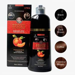 Coloration des cheveux et de la barbe à prix avantageux, flacon de 500 ml, extrait de fruits, <span class=keywords><strong>shampoing</strong></span> noir pour hommes - Product Image 2