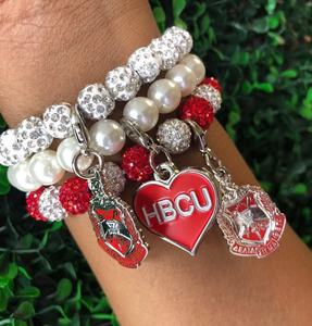 Maßgefertigtes Sorority-Armband in Königsblau mit Glitzerperlen und Weißen Perlen für Zeta Phi Beta Schmuck, ZPB Soror-Armband, Jack-and-Jill-Armband - Product Image 2