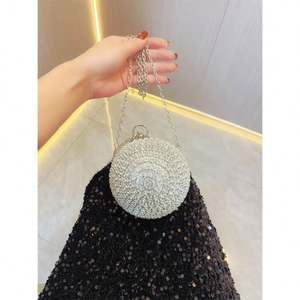 心形手拿包 水钻晚宴包 女士舞会金色水晶手包 - Product Image 5