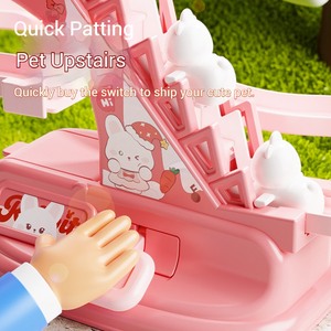 Jouet en bois <span class=keywords><strong>Canard</strong></span> montant les escaliers sur piste coulissante, design <span class=keywords><strong>jaune</strong></span> mignon, apprentissage Montessori pour tout-petits et bébés - Product Image 2