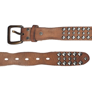 2025 Trending Designer Western Punk in pelle classica a 3 righe a piramide con borchie in pelle per uomo e donna - Product Image 6
