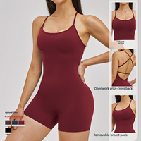 Combinaison de yoga et de fitness deux pièces à bretelles et dos nu, style color block, pour l'extérieur