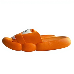 Claquettes en PVC LJ MX, semelle antidérapante de 15 mm, bout ouvert, pour l'été, usage domestique, couleur orange, semelle intermédiaire en EVA, logo en caoutchouc - Product Image 2