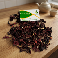 Fleurs d'hibiscus séchées rouges pour tisanes et boissons, origine Égypte, durée de conservation 24 mois, 2Z pour l'exportation