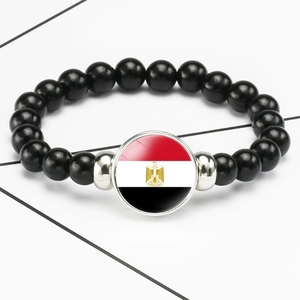 Bracelet en perles de verre élastique noir tendance pour femmes MECYLIFE, motif drapeaux africains, idéal pour un cadeau, fabriqué en Chine, modèle MBA0023 - Product Image 6